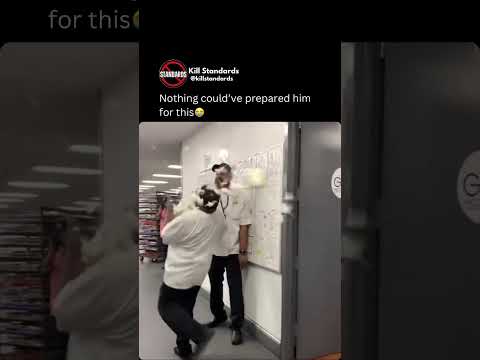 He didn’t know what hit him😭🙏#prank #coworkers #workpranks