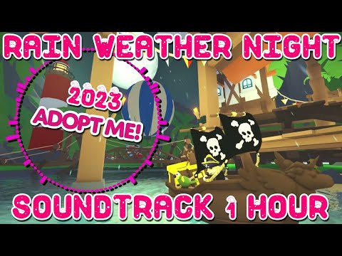 [1 HOUR] Rain 2023 Night Music ⛈️🌚 Adopt Me! On Roblox
