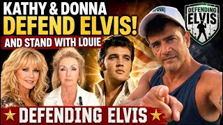 KATHY WESTMORLAND AND DONNA PRESLEY WITH LOUIS TRUE  ELVIS DEFENDERS 