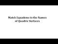 Characteristics of Quadric Surfaces
