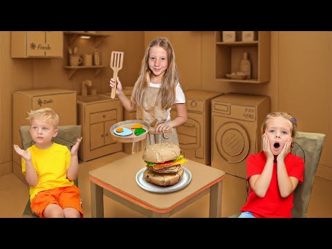 Nastya and friends Inside the Cardboard House Challenge