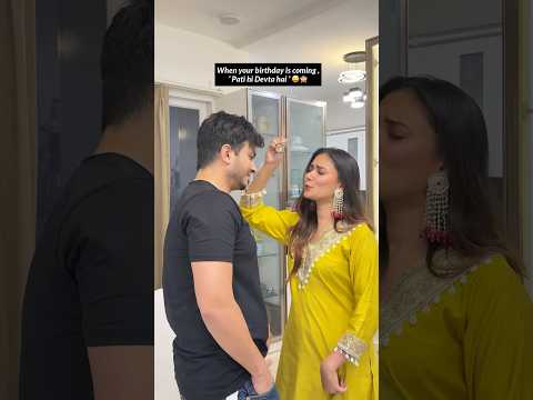 When your birthday is around the corner, Pati ko poojna is important❤️  #tanshi #couplegoal #shorts