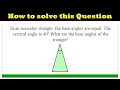 Isosceles Triangle Properties and Angles