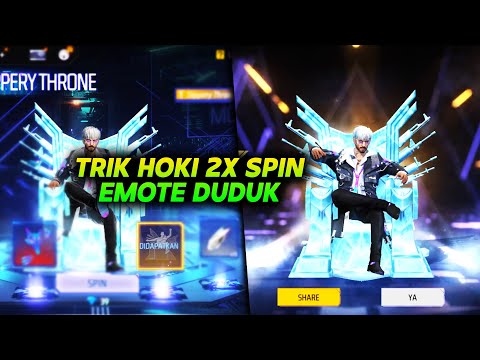 TRIK HOKI SPIN EMOTE DUDUK SLIPPERY THRONE TERBARU FF !! Cuma 2x Spin Langsung Dapet !!