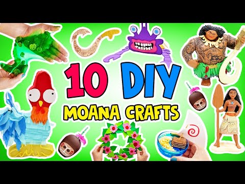 Moana Movie DIY 🌺🌴🥥 10 Amazing Craft Ideas For Island Party