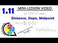 Exploring Slope, Midpoint, and Distance Formulas