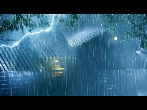 Relax & Sleep Instantly on Stormy Night | HeavyRainstorm on Tin Roof of Farmhouse & Mighty Thunder