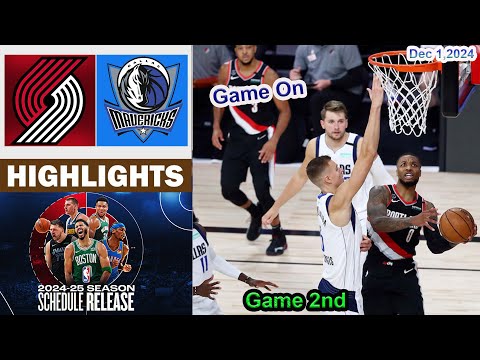 Dallas Mavericks vs Portland Trail Blazers 2nd QTR Game Highlights | NBA Season Dec 1, 2024