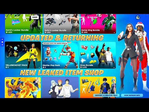 ALL NEW UPDATED & RETURNING Fortnite Item Shops(Fantastic Four, All Encrypted Collabs, Starter Pack)