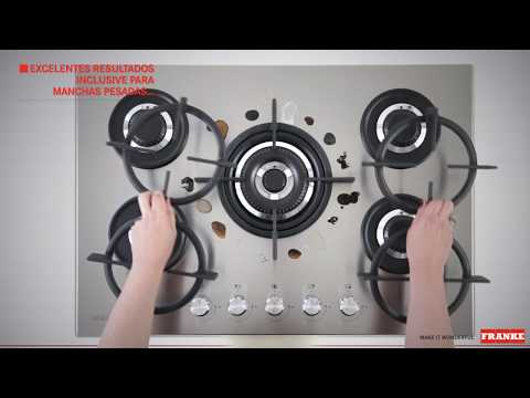 Cooktop a Gs Crystal Steel PRO 90 88x48 c/ 5 Queimadores Franke