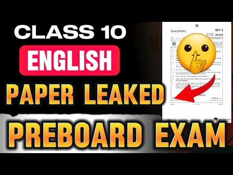 English Paper Leaked Preboard Exam 2024-25 | English Class 10 Important Questions | Class 10 English