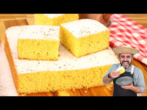 BOLO DE FUBÁ CAPIRIA COM LARANJA - SUPER FOFINHO - FÁCIL E DELICIOSO - Receitas de Pai