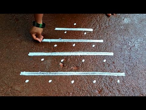 Aadi masam simple kolam🌹/5*1 aadivelli padi kolam🌹/aadiperuku simple kolam🌹/super rangoli