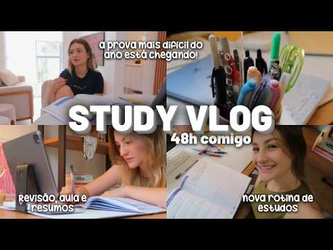 study vlog: estudando para a prova mais difícil do ano, 48h de estudos comigo, aulas e anotações