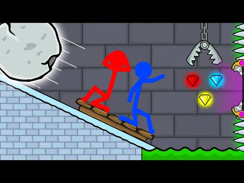 Watergirl and Fireboy Stickman animation -( ice light run 2)  Diamond Parkour 2.