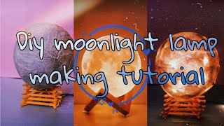 DIY Moonlight lamp making tutorial with paper (Tissues)🌕✨//Trending moonlight lamp making at home 🥰