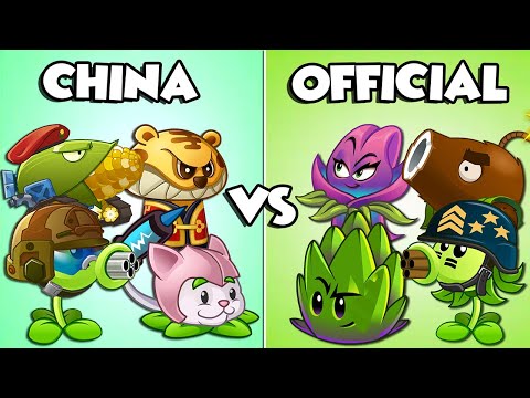 Team China vs Offcial Plants Power-Up! vs All Zomboss in Plants Vs Zombies 2