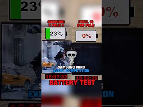 The Ultimate Fold Battery Battle 🔋 | Pixel vs Samsung ⚔️ #BatteryTest#TechShorts#battery#0to100
