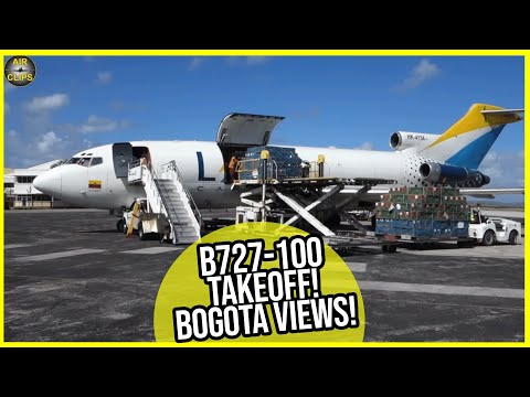 Beautiful Bogotá Views!! B727-100 Cockpit Takeoff, Lineas Aereas Suramericanas! [AirClips]