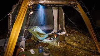 Hot Tent Winter Camping - Freezing Overnight Solo Camping with Van 