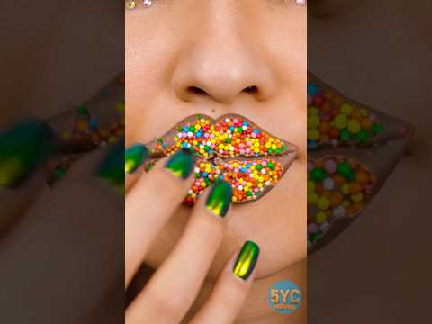 Snack Attack During Makeup Time! 🤯💋🍭 #shorts #asmr #cosmetics