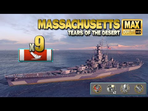 Massachusetts  9 ships destroyed on  quot Tears of the Desert quot    World of Warships