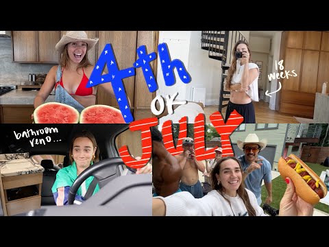 WEEKEND VLOG | 18 week update, guest bathroom mishap + 4th of July!!!!
