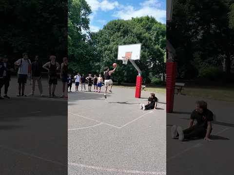When you talk too much in the 1’s… you get sent to the ground🤧 #streetball #basketball #shorts