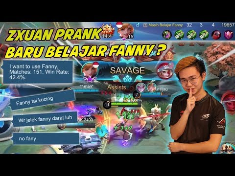 Zxuan Prank Baru Belajar Fanny 42.4% Winrate, 32 KILL musuh sampe melongo!