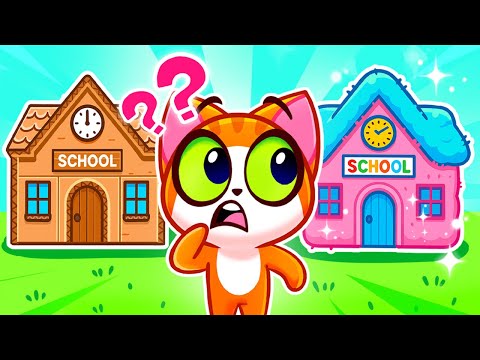 Cardboard And Fluffy School Adventure for Kids | Back to School | Kids Cartoons | Purr-Purr Stories