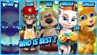 FNAF 🆚️ TOM 🆚️ BEN 🆚️ ANGELA 🆚️ GINGER WHO IS BEST ? 🤣 🧐 | FNAF PIRATE SONG 🎵 💀