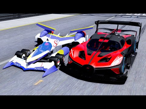 Bugatti Bolide GTR vs Cyber Formula Asurada at Special Stage Route X