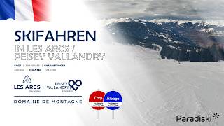 Les Arcs / Peisey Vallandry (Paradiski) - Piste Coqs (rot) & Alpage (blau) - Arc 1800