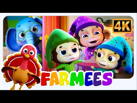 Count 5 with Five Little Monkeys Learning Song for Kids