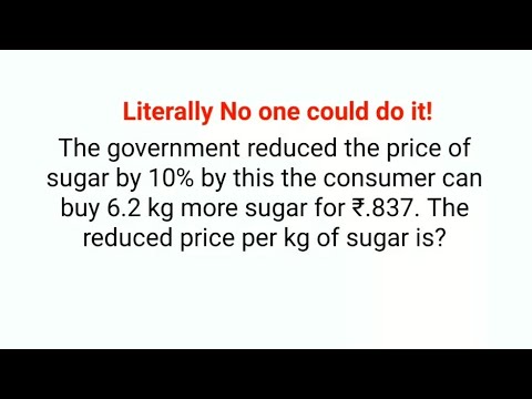 The reduced price of sugar is? Literally no one could do it! Can you? #mathchallenge #wordproblem