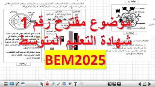 الموضوع المقترح رقم 1 لشهادة التعليم المتوسط علوم طبيعية الرابعة متوسط