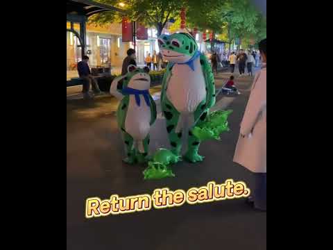 Kick and salute! These frogs are so cute!