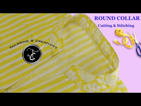 round collar cutting | collar neck cutting and stitching #collarcutting #sewingtutorial