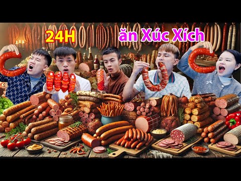 Hưng Troll | Thử Thách Người Cuối Cùng Trong 24H Còn Ăn 100 Loại Xúc Xích Nhận 500$