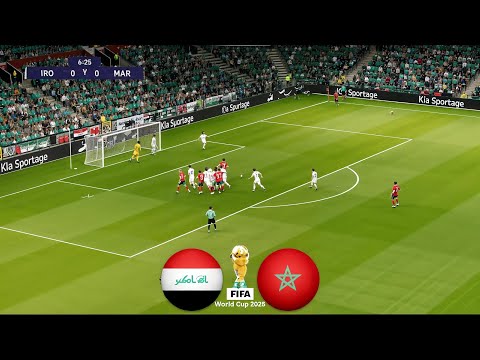مباراة المغرب ضد العراق l  تصفيات كاس العالم 2026  Morocco vs Iraq l  PES Gameplay PC l