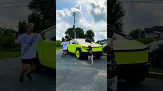 Little Bro throws a BRICK at my CYBERTRUCK!! 😱