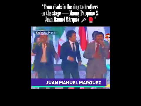 “From rivals in the ring to brothers on the stage — Manny Pacquiao & Juan Manuel Marquez 🎤🥊”
