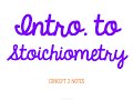 Exploring Stoichiometry Concepts