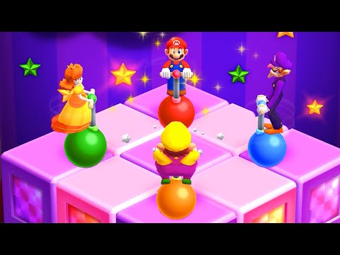 Mario Party The Top 100 - Lucky Battles - Mario vs Wario vs Waluigi vs Daisy