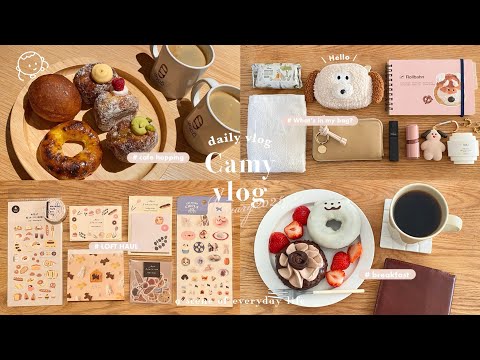 ［ vlog ］7:00起床🍩夜型だけど早起きして朝活を楽しみたい大人の一人暮らし🪿☕️| バッグの中身 | 読書とノート時間 | LOFT購入品etc..