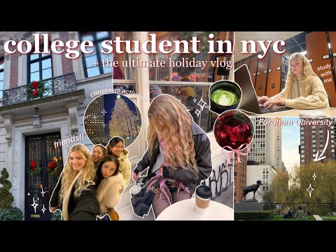 WEEK IN MY LIFE @ Fordham Uni 🌟 NYC holiday vlog, romanticizing college finals, & super productive!