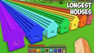 Which LONGEST HOUSE is BETTER in Minecraft? I found PORTAL vs WATER vs LAVA vs DIAMOND vs TNT HOUSE!