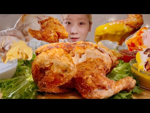 ASMR Whole Fried Chicken 【Mukbang/ Eating Sounds】【English subtitles】