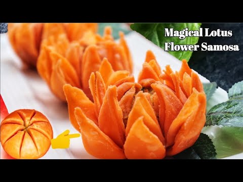 खिलता हुआ कमल समोसा। Magic Recipe। Lotus flower samosa। Samosa। samosa recipe।। kamal samosa