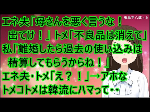 【スカッとする話】エネ夫「母さんを悪く言うな！出てけ！」トメ「不良品の嫁子は消えて」私「離婚したら過去の使い込みは精算してもらうからね！」エネ夫・トメ「え？！」→アホなトメコトメは韓流にハマって・・